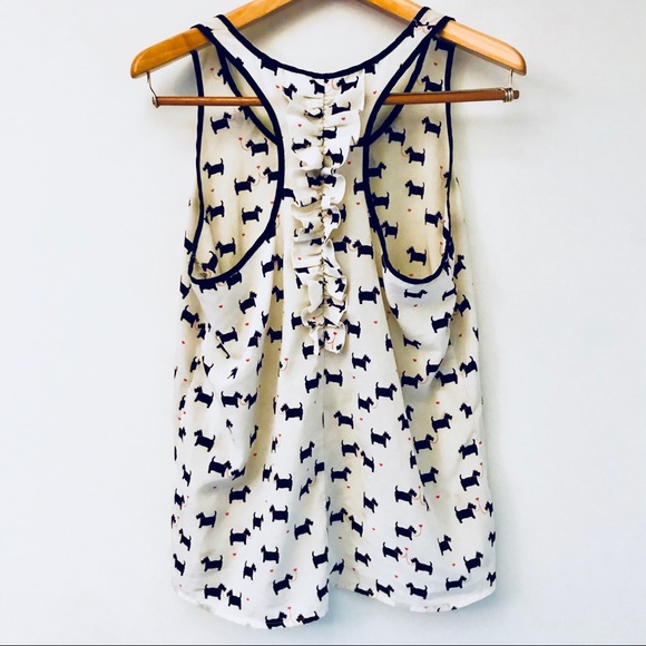 Candie’s scottie dog tank with ruffle detail sz L - Picture 3 of 5